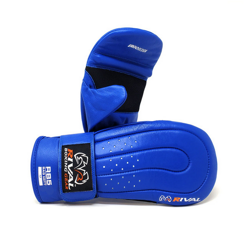 RIVAL Boxing RB5 Hook and Loop Leather Training Bag Mitts - Blue