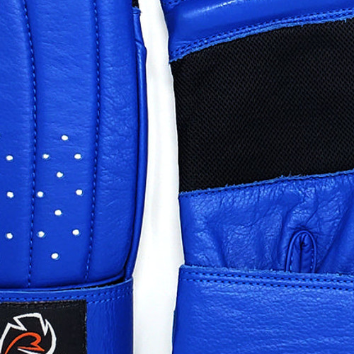 RIVAL Boxing RB5 Hook and Loop Leather Training Bag Mitts - Blue
