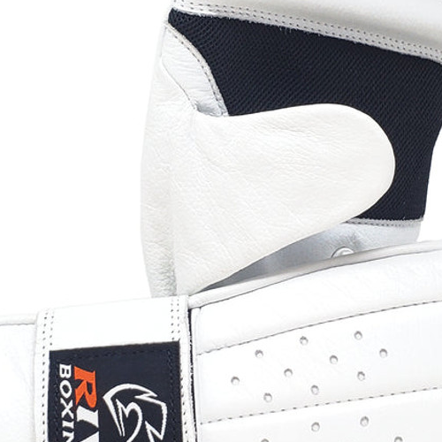 RIVAL Boxing RB5 Hook and Loop Leather Training Bag Mitts - White